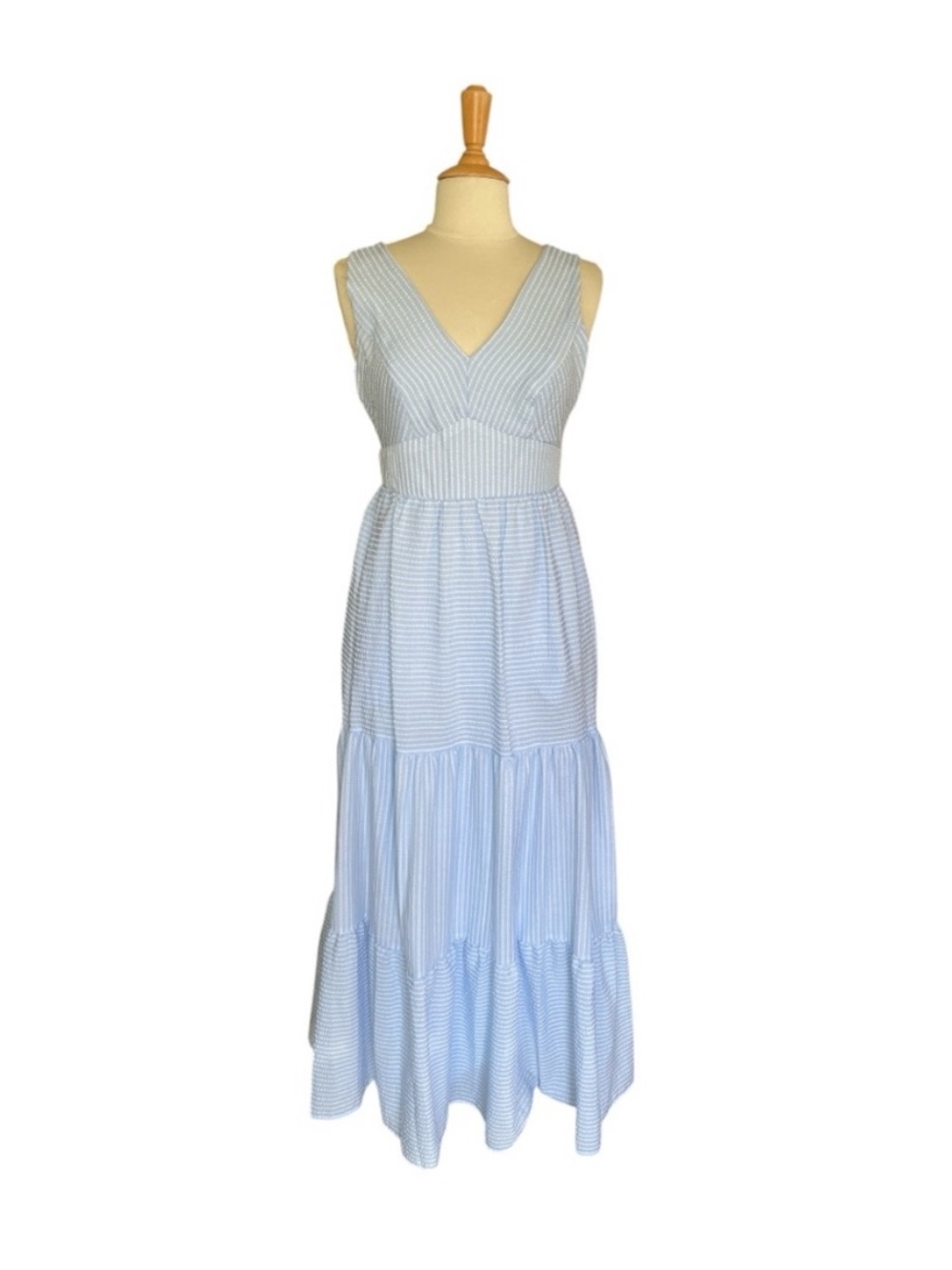NWOT blue and white seersucker dress - Picture 3 of 3